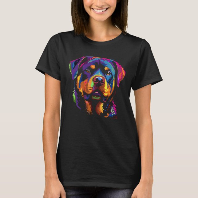 Camiseta Rottweiler Colorido (Frente)