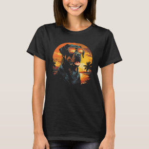 Camiseta Rottweiler Com Óculos De Sol Engraçado Cão-Vintor 