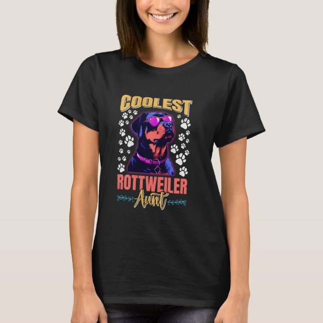 Camiseta Rottweiler COOLEST ROTTWEILER AUNT Rottie Aunts (Frente)