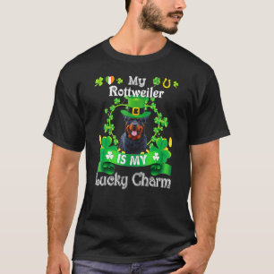 Camiseta Rottweiler Dia de São Patrício Engraçado Irlandês