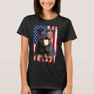 Camiseta Rottweiler Dog American Flag 4 De Julho Independe