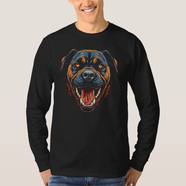 Camiseta Rottweiler Dog American Pit Bull Terrier Mix Art G (Frente)