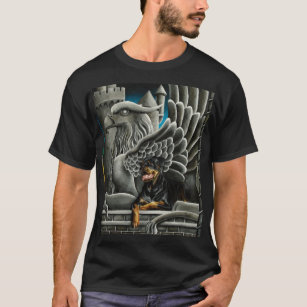 Camiseta Rottweiler Dog Gargoyle Fantasy