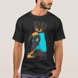 Camiseta Rottweiler Eu Adoro Pai De Cão Roupa De Tatuagem P