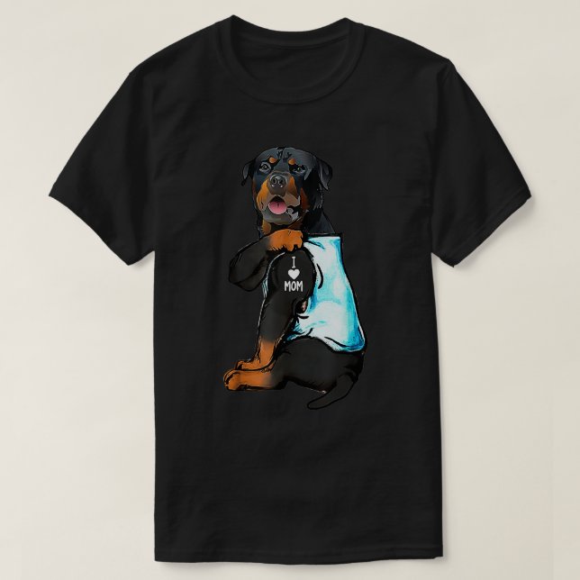 Camiseta Rottweiler Eu Amo A Mãe Tatuagem (Frente do Design)
