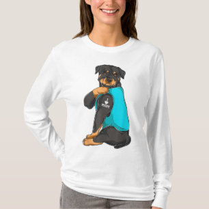 Camiseta Rottweiler Eu Amo Mamãe Tatuagem Roupa Cachorro Ma