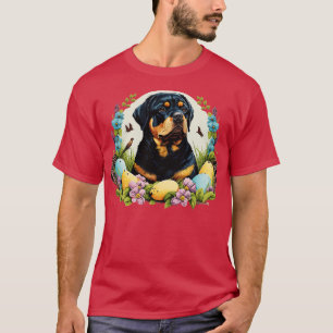 Camiseta Rottweiler feliz dia das páscoa