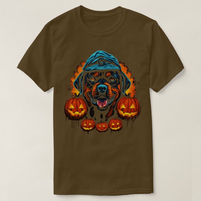 Camiseta Rottweiler Halloween (Frente do Design)