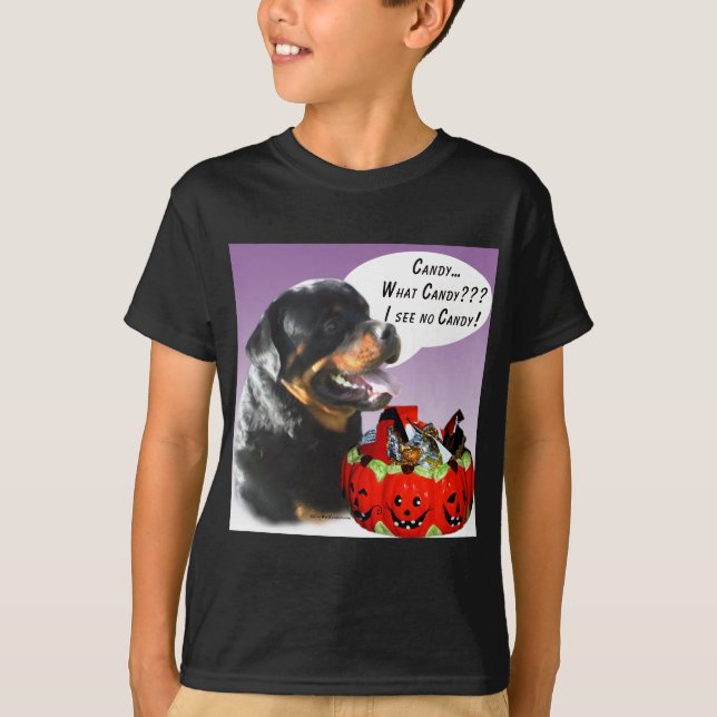Camiseta Rottweiler Halloween Candy (Frente)