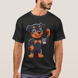 Camiseta Rottweiler I Love Pai Engraçado Tatuagem de Cachor