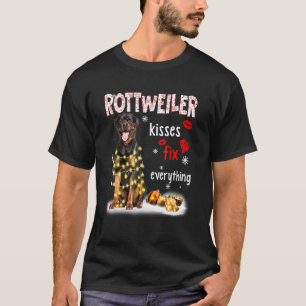 Camiseta Rottweiler Kisses Conserte Tudo A Luz De Natal P