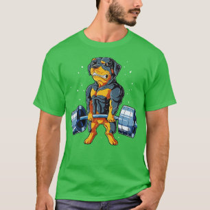 Camiseta Rottweiler Levantamento de Peso para Homens Menina