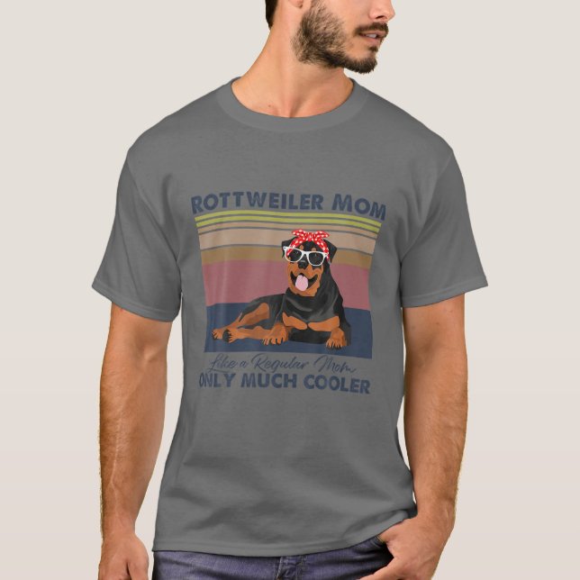 Camiseta Rottweiler Mãe Bandana Corresponder Dia de as mães (Frente)