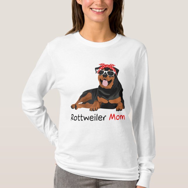 Camiseta Rottweiler Mãe Bandana Mulher Rottweiler (Frente)