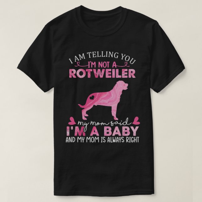 Camiseta Rottweiler Mãe Bebê Engraçado Proprietário do Cach (Frente do Design)
