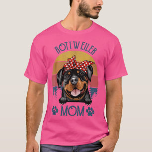 Camiseta Rottweiler Mãe Retro Vintage Rottweiler Mama Cão L