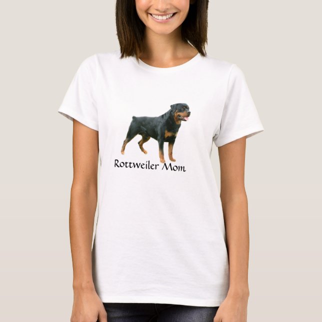 Camiseta Rottweiler Mamãe Damas T-Shirt (Frente)