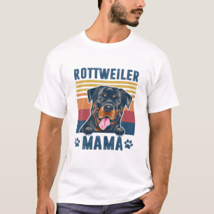 Camiseta Rottweiler Mamãe Mãe Retrorando Presentes Cachorro