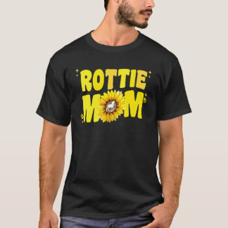 Camiseta Rottweiler Mom For Women Sunflower Rottie Rott Dog