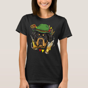 Camiseta Rottweiler Oktoberfest Dog Lederhosen German Beer