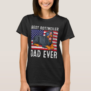 Camiseta Rottweiler Pai Americano Flag Rottweiler Cão O