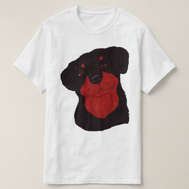 Camiseta Rottweiler pensativo (Frente do Design)