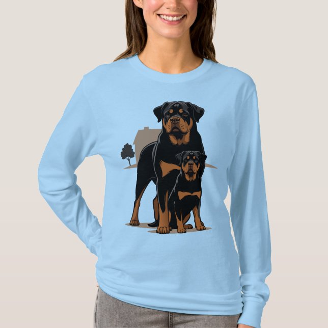 Camiseta Rottweiler - Protective Family Pet (Frente)