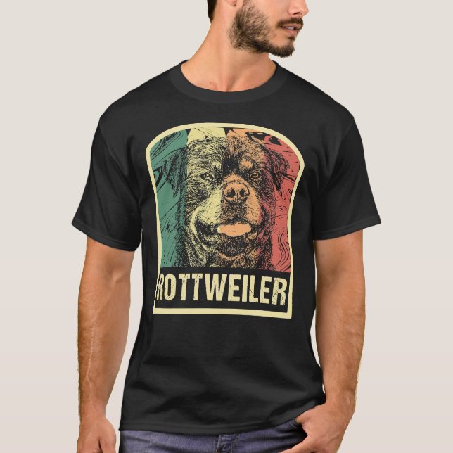 Camiseta Rottweiler Retro Dog Rottweilers Owner (Frente)