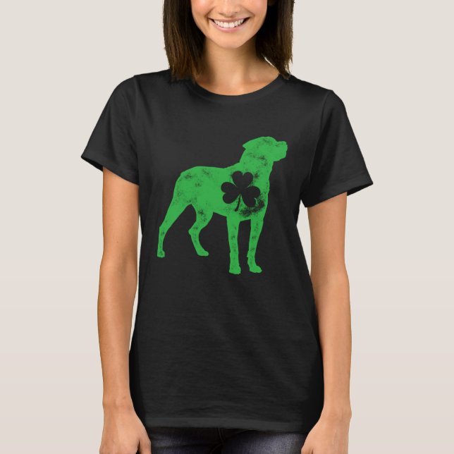 Camiseta Rottweiler St Patrick s Day Boys Girls Shamrock Do (Frente)
