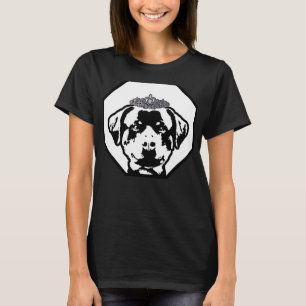 Camiseta Rottweiler Vestindo Tiara Cute Princess Raça