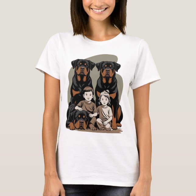 Camiseta Rottweilers, Guardas de Família (Frente)