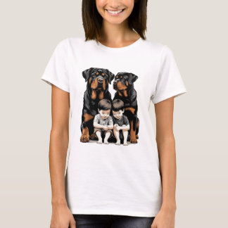 Camiseta Rottweilers, Rottweiler As Loyal Guardians Of Kids