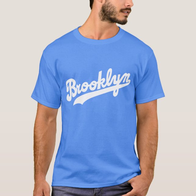 Camiseta Rotulação branca do t-shirt de Brooklyn (Frente)