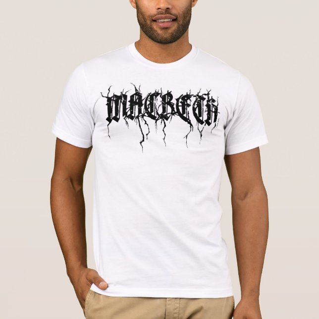 Camiseta Rotulação do preto do t-shirt de MACBETH (Frente)