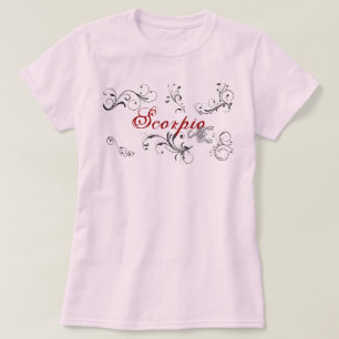 Camiseta Rotulação vermelha do t-shirt do escorpião da