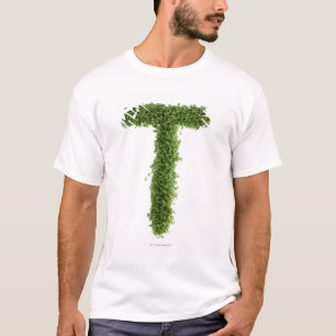 Camiseta Rotule "T" no agrião no fundo branco,