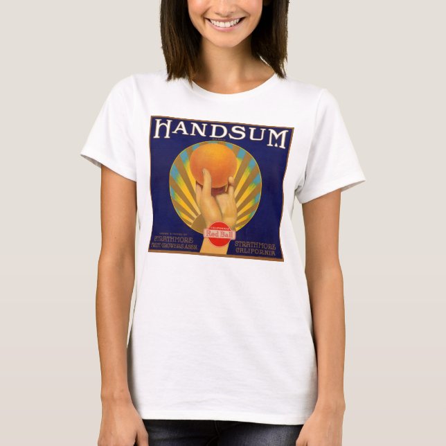Camiseta Rótulo da caixa laranja dos anos 30 Handsum (Frente)