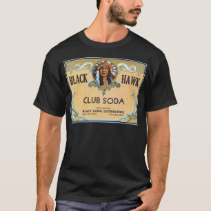 Camiseta Rótulo da Vintage do Clube Negro Hawk