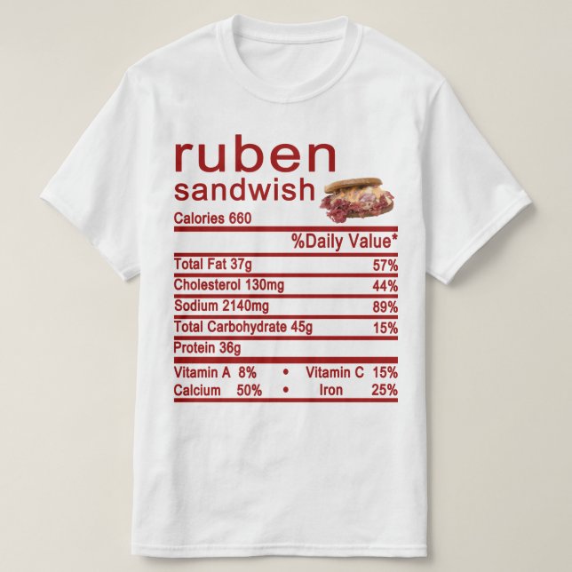 Camiseta Rótulo de Fatos Nutricionais (Frente do Design)