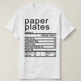 Camiseta Rótulo de Fatos Nutricionais