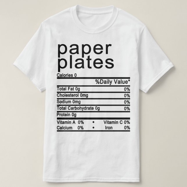 Camiseta Rótulo de Fatos Nutricionais (Frente do Design)