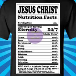 Camiseta Rótulo de Fatos Nutricionais - Cristão