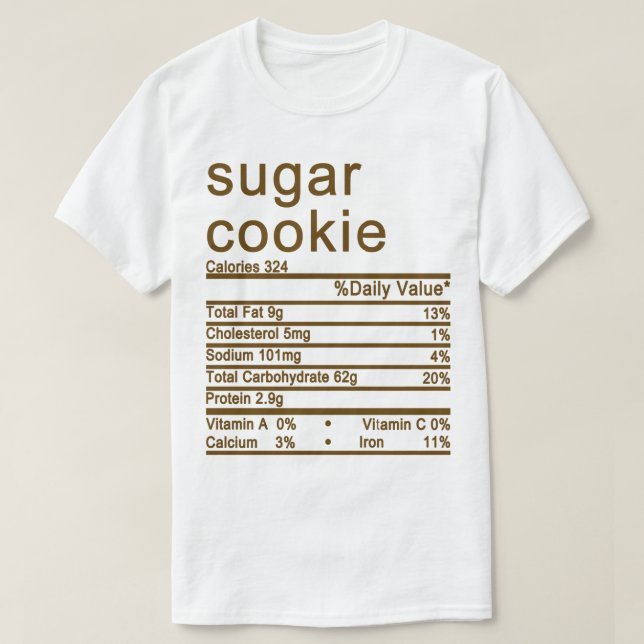 Camiseta rótulo de Fatos Nutricionais do Açúcar (Frente do Design)