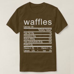Camiseta rótulo de Fatos Nutricionais do waffles