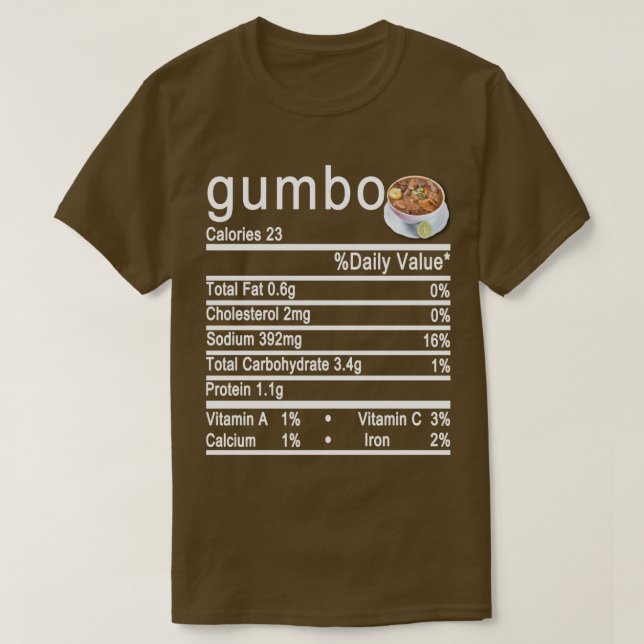 Camiseta rótulo de Fatos Nutricionais Grandes (Frente do Design)