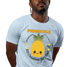Camiseta Rótulo de Fruta Abacaxi Doce Vibrações Tropicais