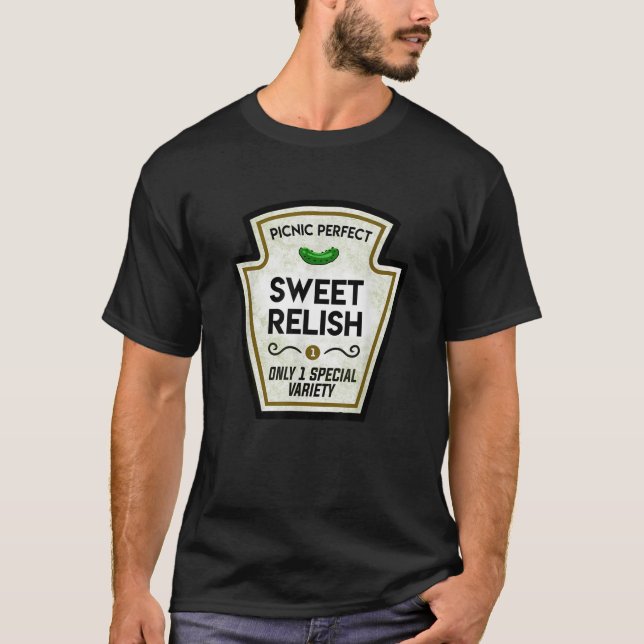 Camiseta Rótulo de Garrafa de Picles com Molho Doce de Hall (Frente)
