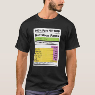Camiseta Rótulo de Informações Nutricionais de Música Rap H