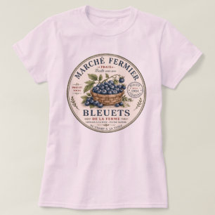 Camiseta Rótulo de Mirtilos Vintage