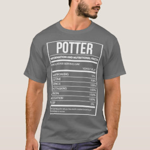 Camiseta Rótulo de Nutrição de Potéria Engraçado Potter